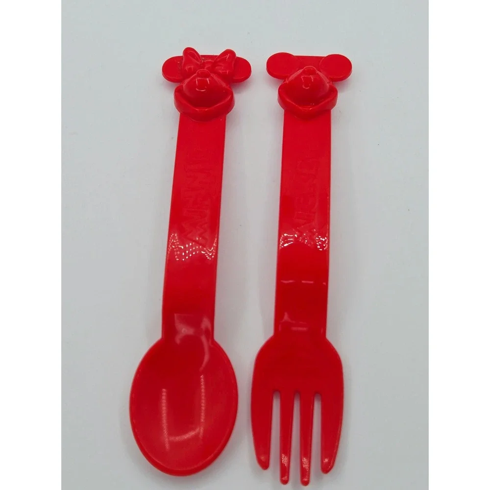 Vintage Tupperware Mickey Mouse Minnie Mouse 6pc Set Plate Bowl Cup Fork Spoon